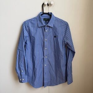 Ralph Lauren Blue Stripe button up Dress Shirt